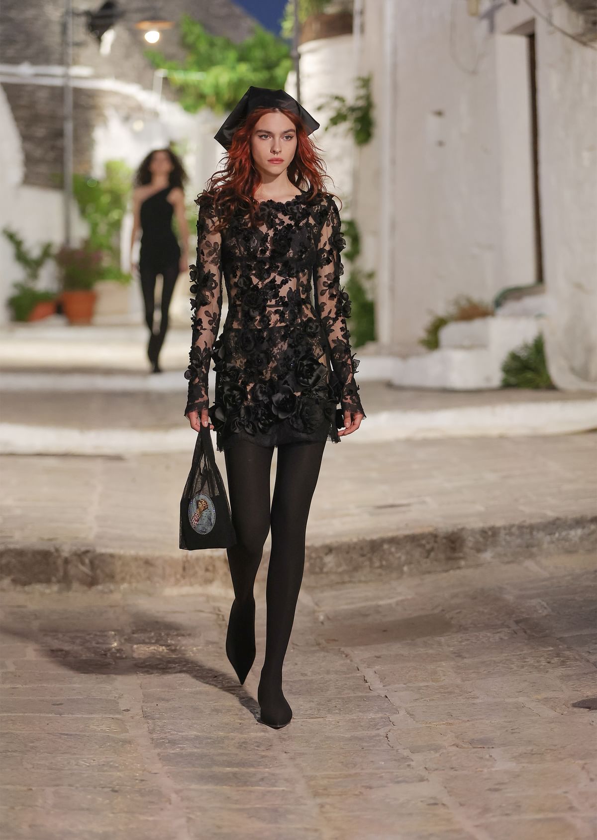 Dolce and Gabbana Limited Edition Black Velvet Alta Moda Sofia